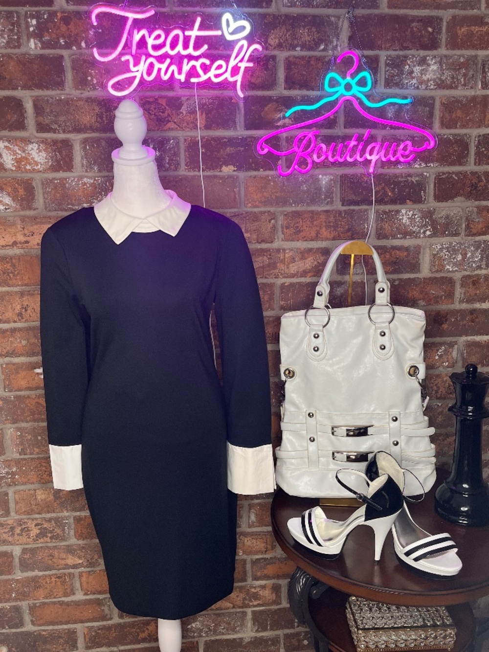 Black & White Tux Style Dress